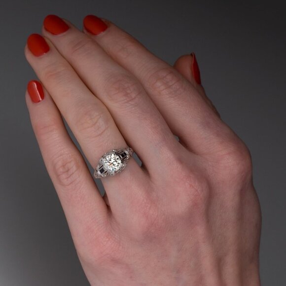 😍Noble Retro Big Round Royal Zircon Dainty Silver Rings for Women, K796 - Picture 4 of 4